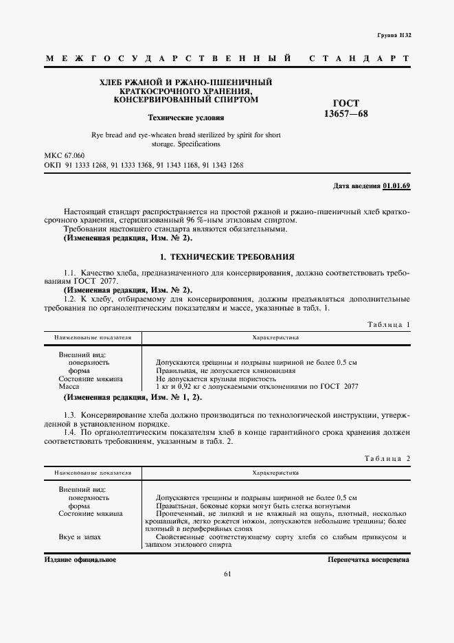 Страница 1 ГОСТ 13657-68