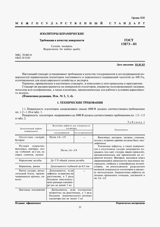 Страница 1 ГОСТ 13873-81