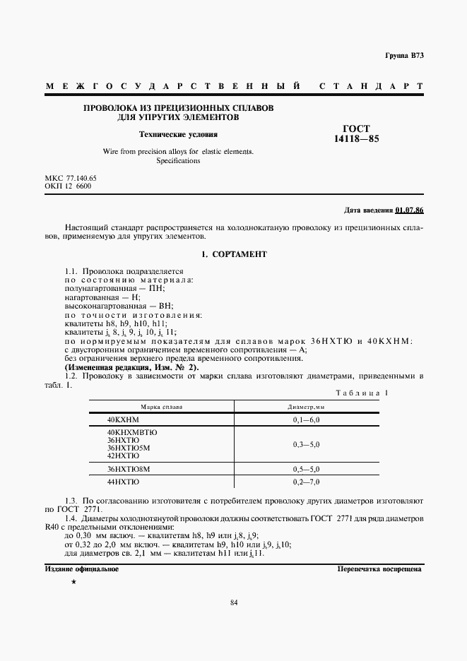 Страница 1 ГОСТ 14118-85