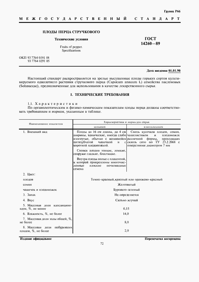 Страница 1 ГОСТ 14260-89