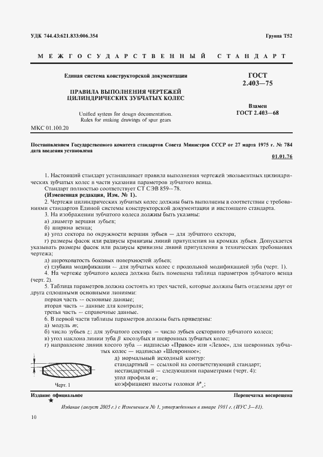 Страница 1 ГОСТ 2.403-75