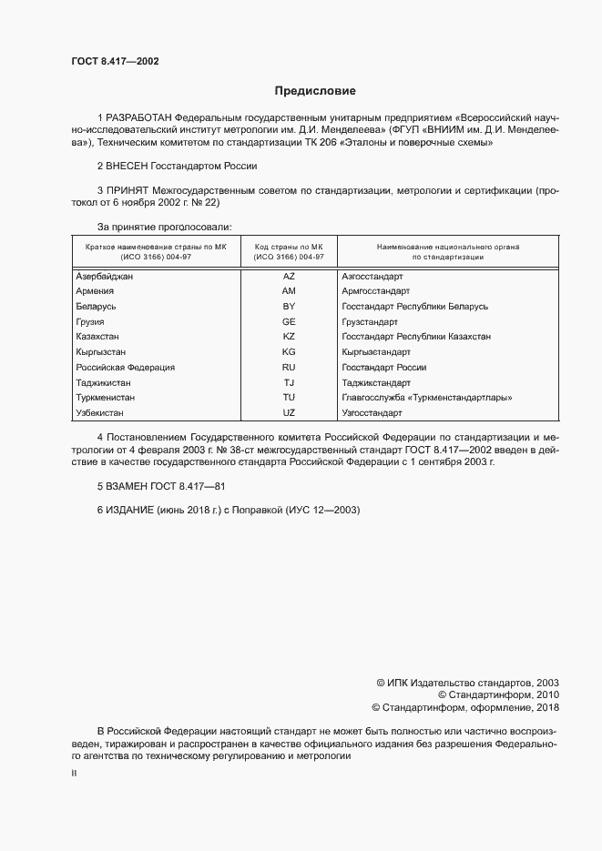 Страница 2 ГОСТ 8.417-2002