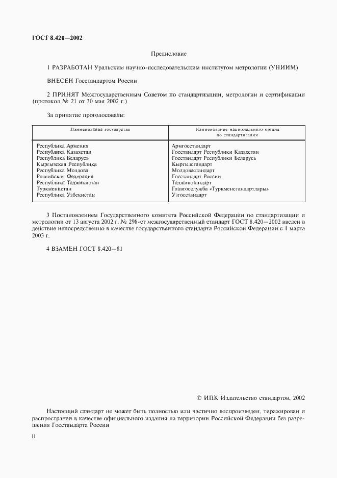 Страница 2 ГОСТ 8.420-2002