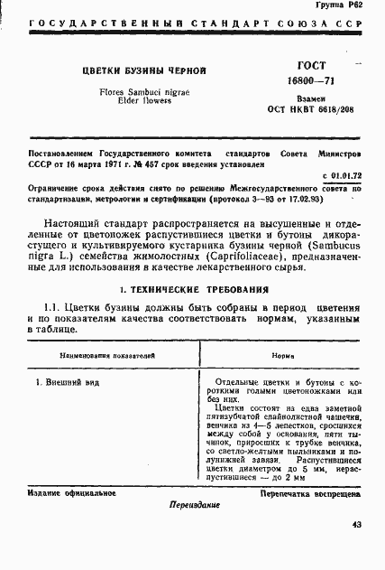 Страница 1 ГОСТ 16800-71