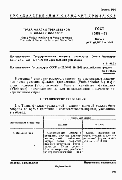 Страница 1 ГОСТ 16989-71