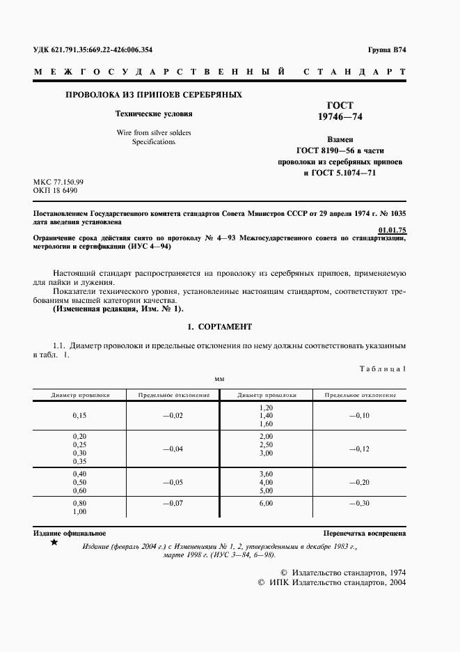Страница 3 ГОСТ 19746-74