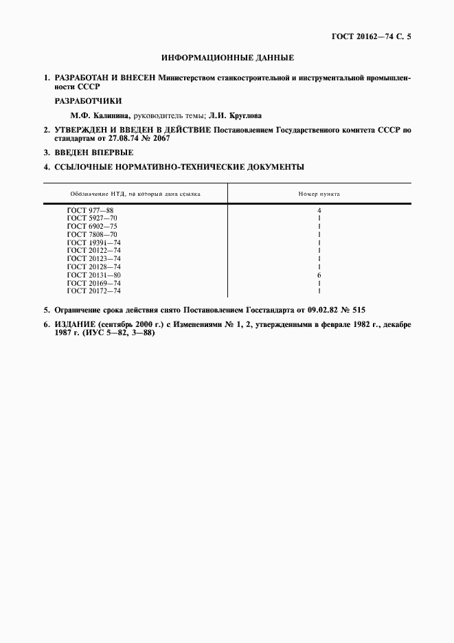 Страница 6 ГОСТ 20162-74