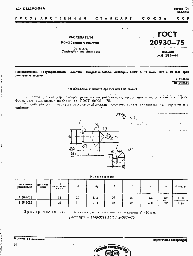 Страница 1 ГОСТ 20930-75