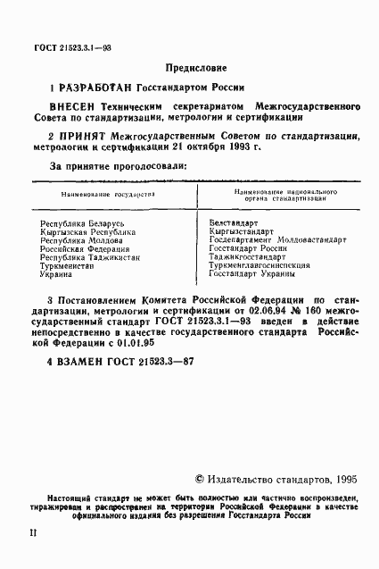 Страница 2 ГОСТ 21523.3.1-93