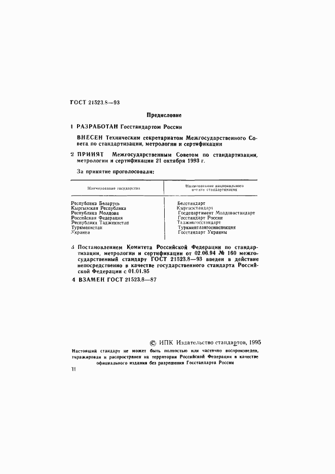 Страница 2 ГОСТ 21523.8-93