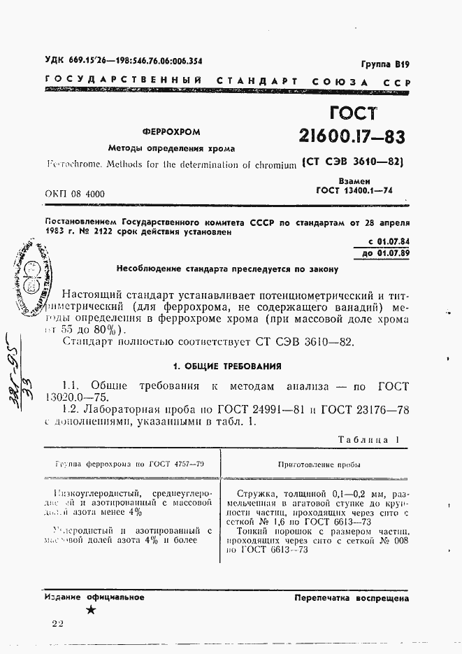 Страница 1 ГОСТ 21600.17-83