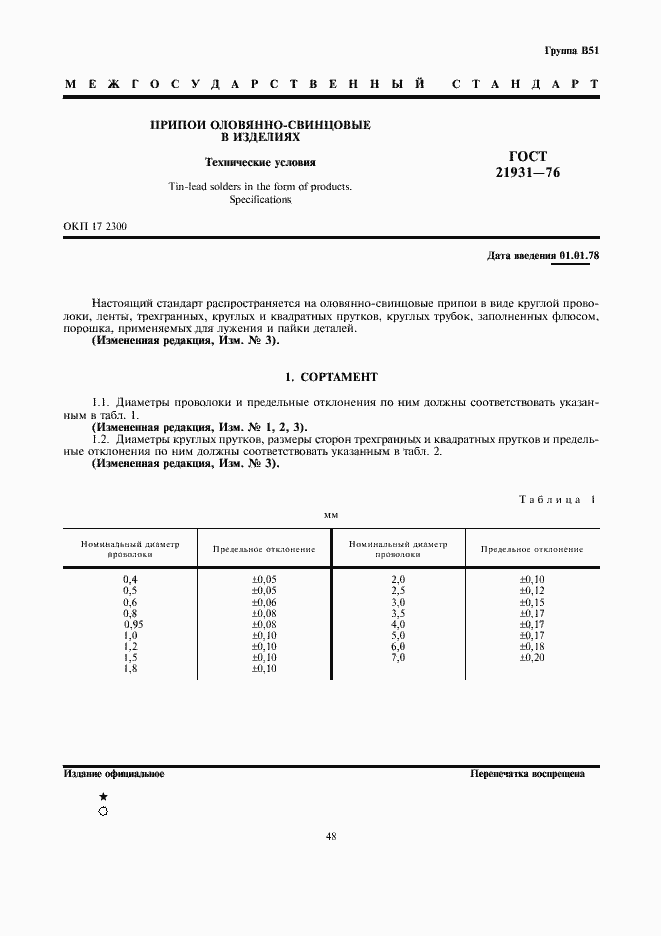 Страница 1 ГОСТ 21931-76