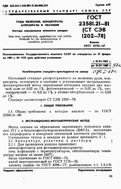 Страница 1 ГОСТ 23581.21-81