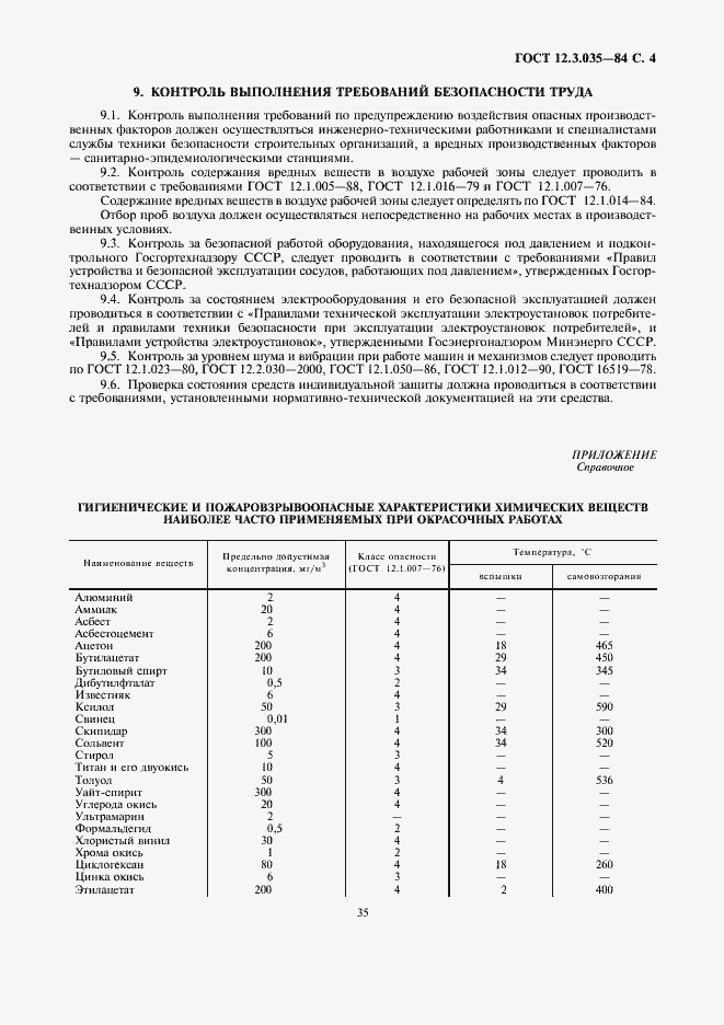 Страница 4 ГОСТ 12.3.035-84