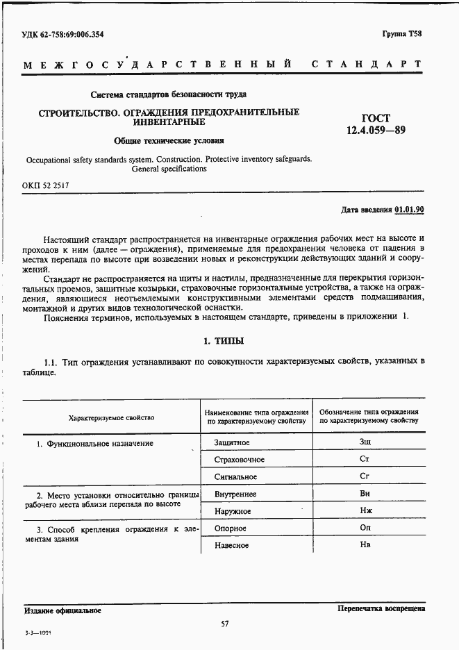 Страница 1 ГОСТ 12.4.059-89