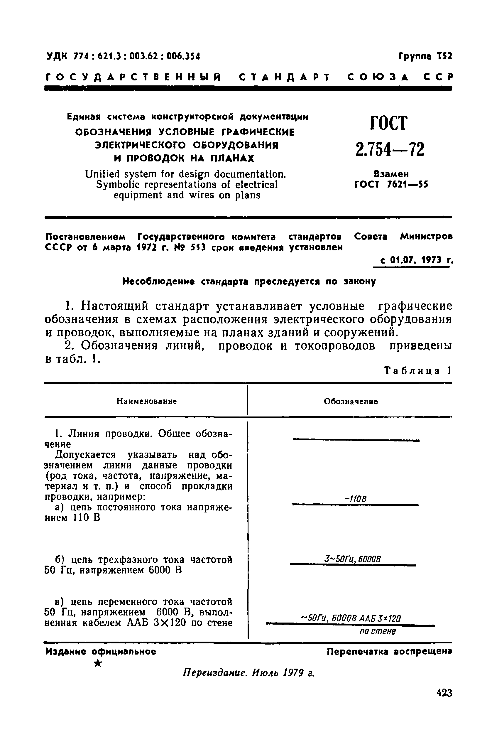 Страница 1 ГОСТ 2.754-72