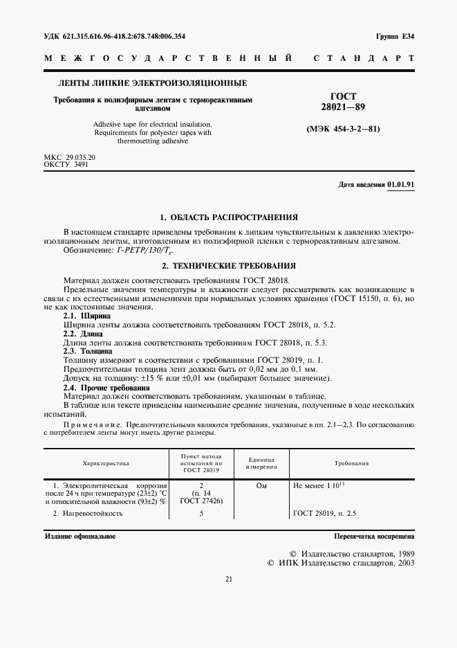 Страница 1 ГОСТ 28021-89