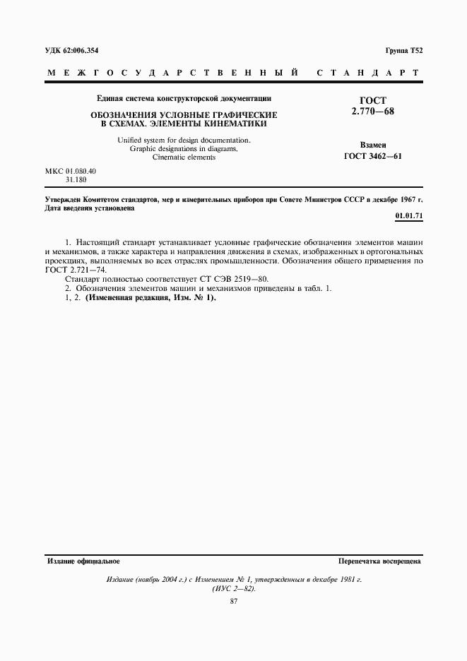 Страница 1 ГОСТ 2.770-68