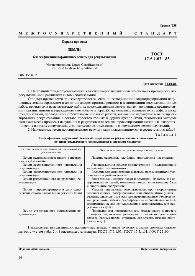 Страница 1 ГОСТ 17.5.1.02-85