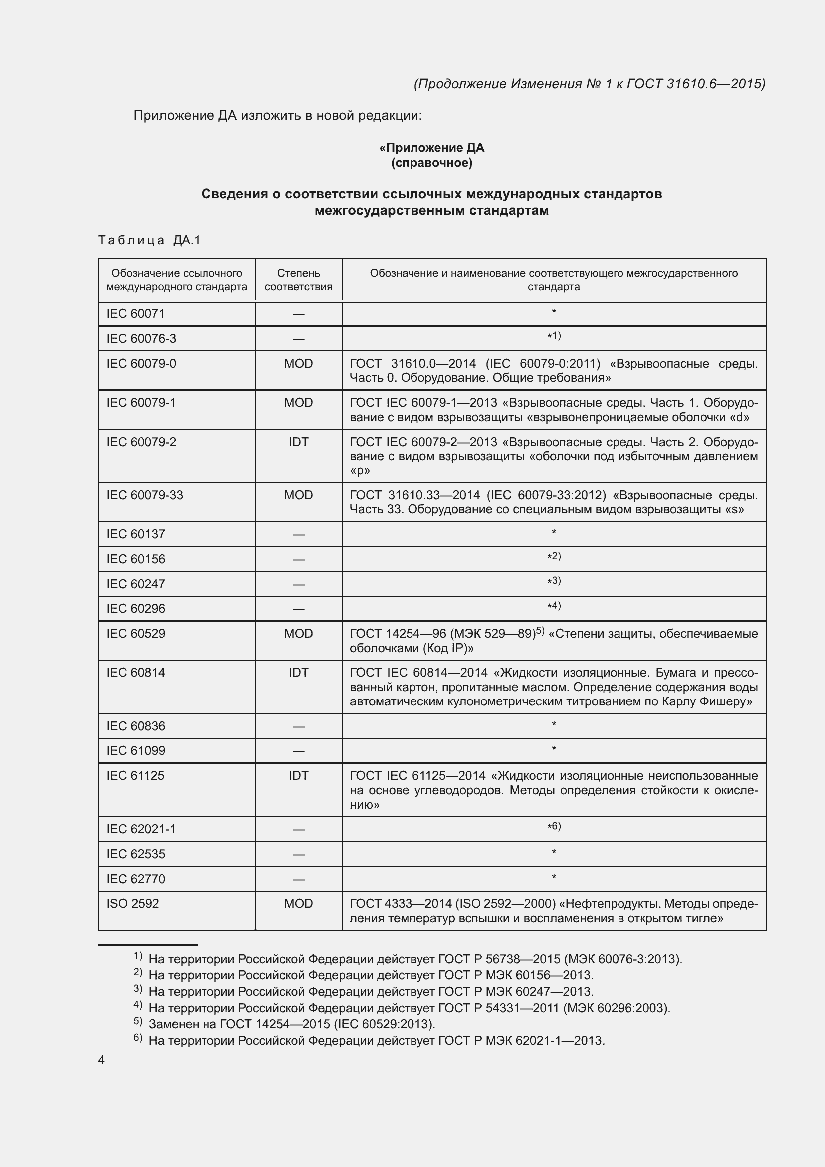 Приложение №1 ГОСТ 31610.6-2015