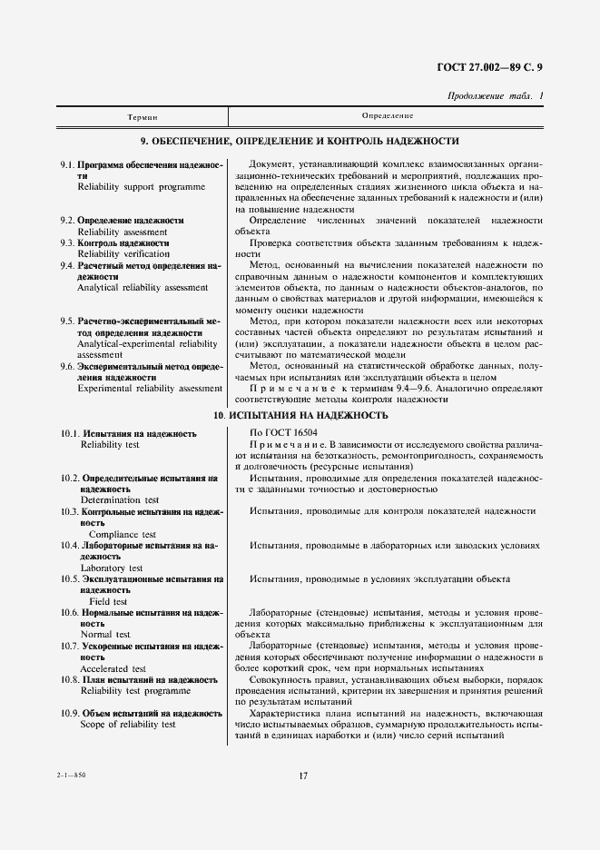 Страница 9 ГОСТ 27.002-89