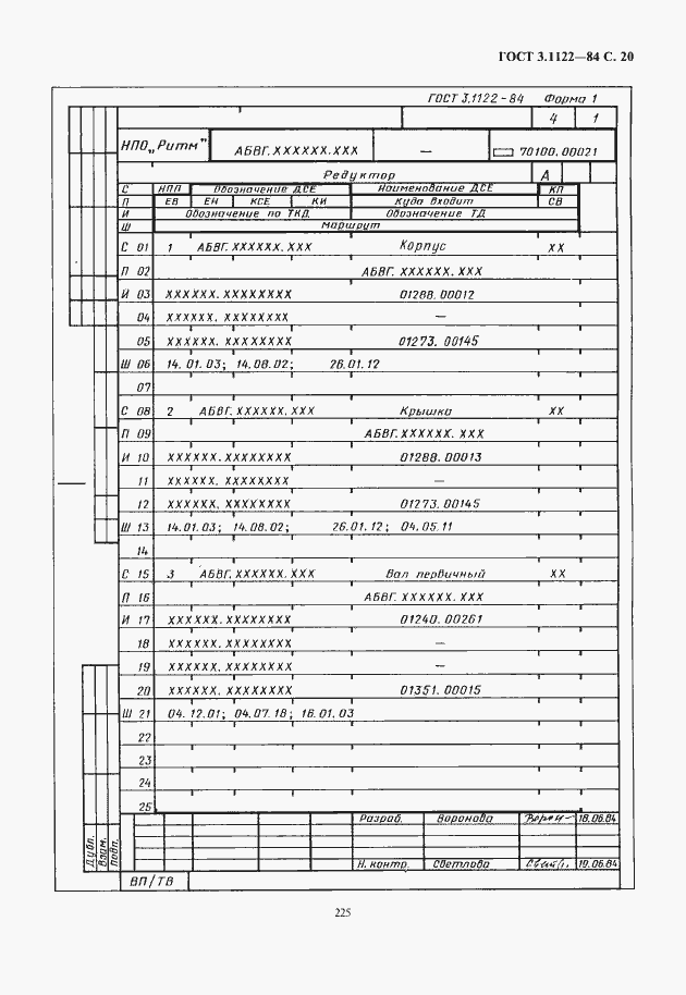 Страница 21 ГОСТ 3.1122-84