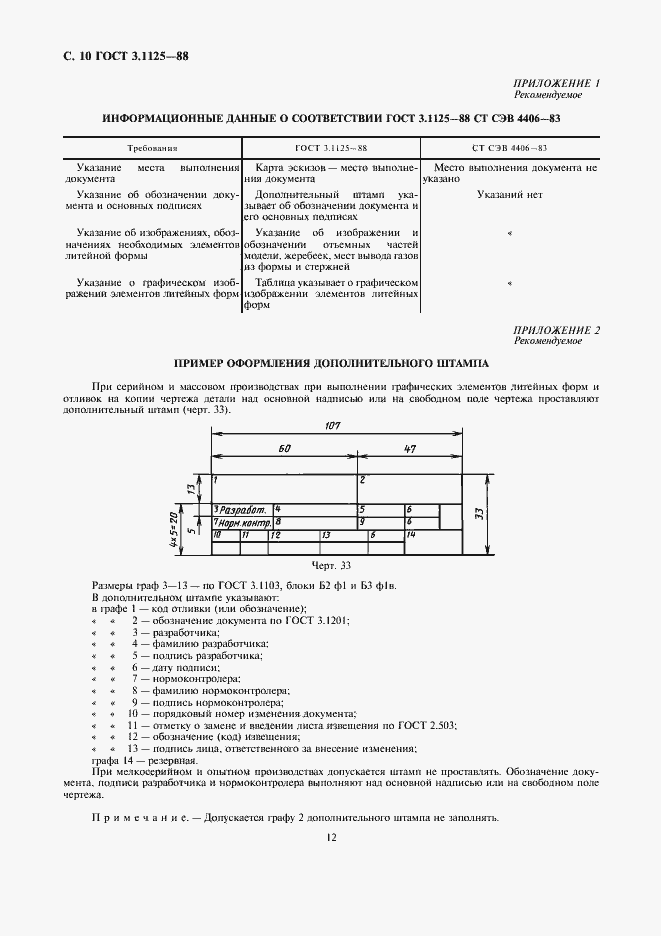 Страница 12 ГОСТ 3.1125-88