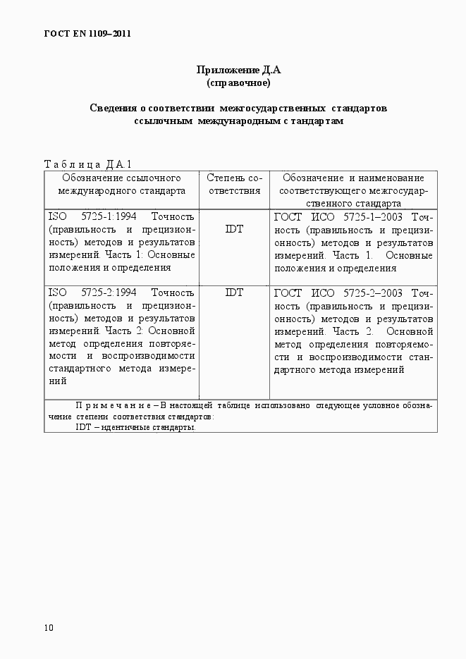 Страница 14 ГОСТ EN 1109-2011