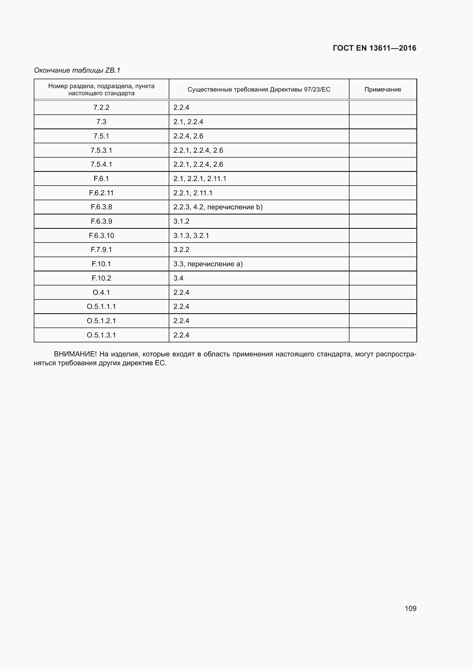 Страница 115 ГОСТ EN 13611-2016