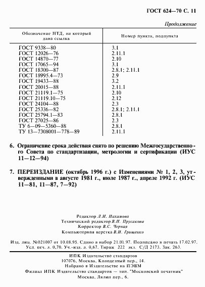 Страница 12 ГОСТ 624-70