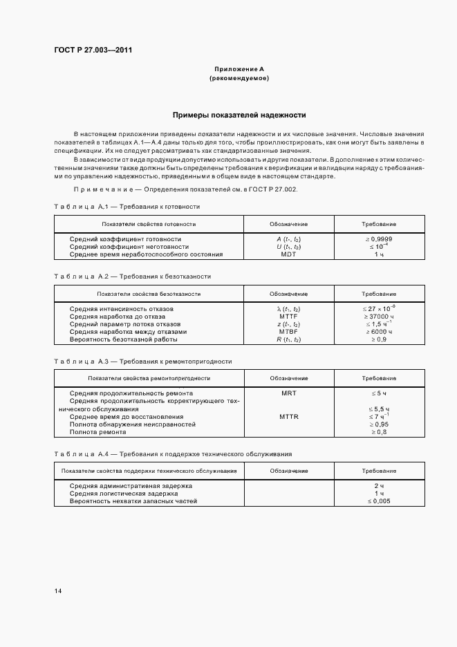 Страница 18 ГОСТ Р 27.003-2011