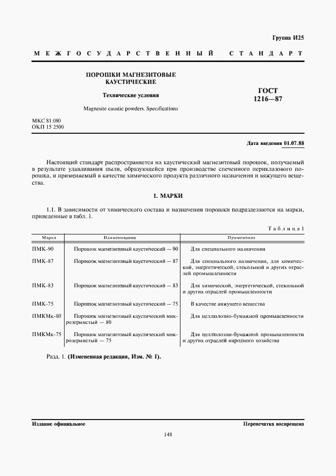 Страница 1 ГОСТ 1216-87