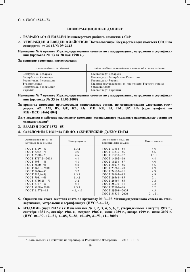Страница 10 ГОСТ 1573-73