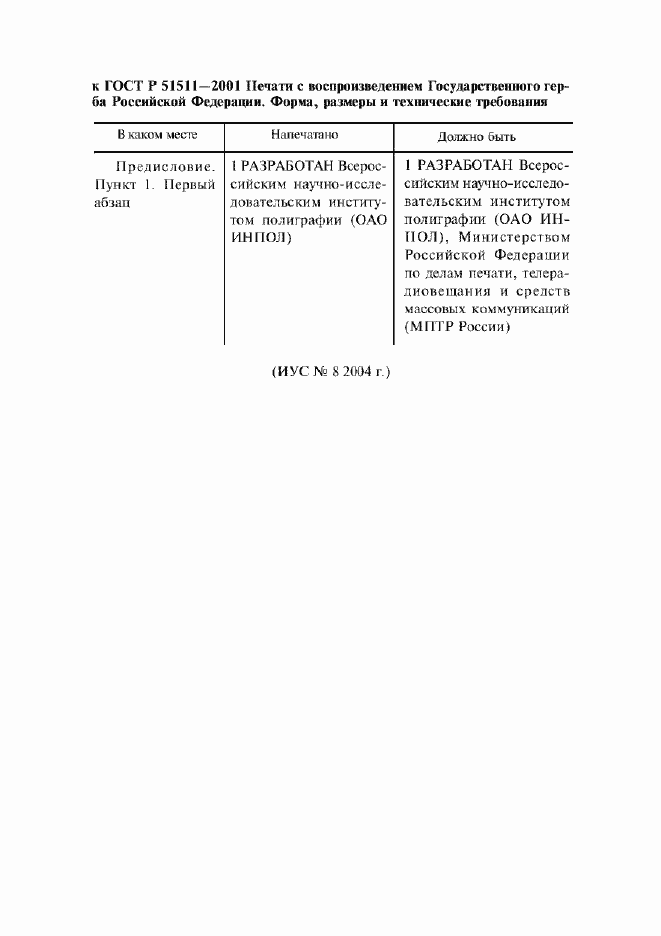 Приложение №8 ГОСТ Р 51511-2001