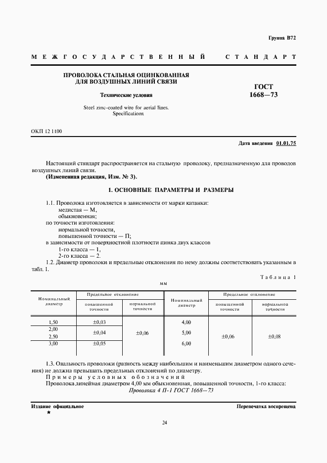 Страница 1 ГОСТ 1668-73