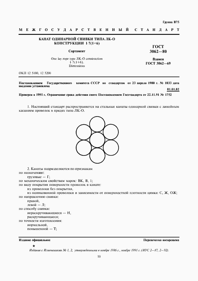 Страница 1 ГОСТ 3062-80