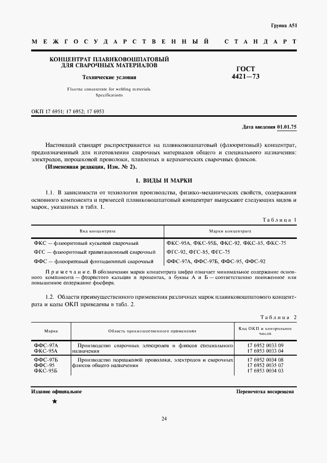 Страница 1 ГОСТ 4421-73