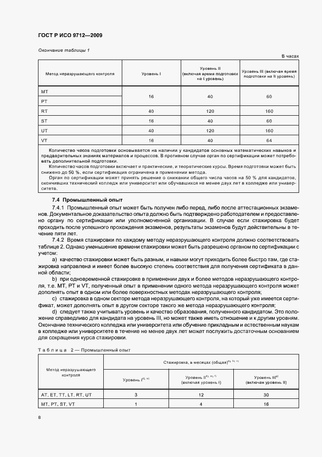 Страница 12 ГОСТ Р ИСО 9712-2009