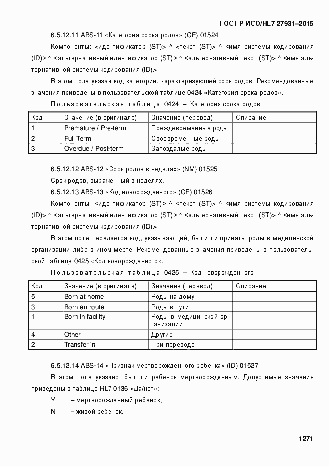 Страница 1277 ГОСТ Р ИСО/HL7 27931-2015