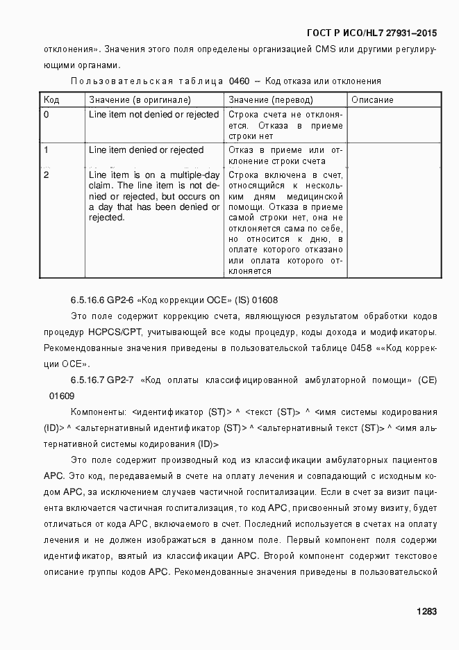 Страница 1289 ГОСТ Р ИСО/HL7 27931-2015