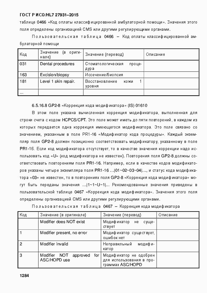 Страница 1290 ГОСТ Р ИСО/HL7 27931-2015
