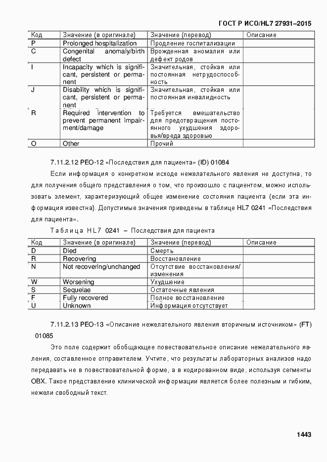Страница 1449 ГОСТ Р ИСО/HL7 27931-2015