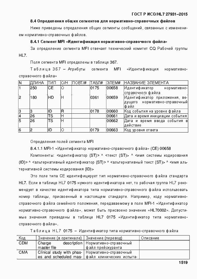 Страница 1525 ГОСТ Р ИСО/HL7 27931-2015