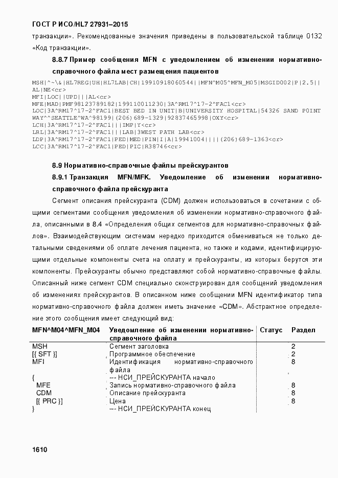 Страница 1616 ГОСТ Р ИСО/HL7 27931-2015