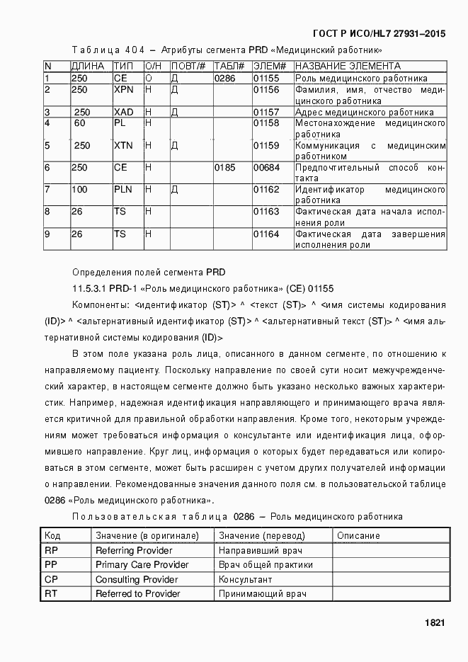 Страница 1827 ГОСТ Р ИСО/HL7 27931-2015