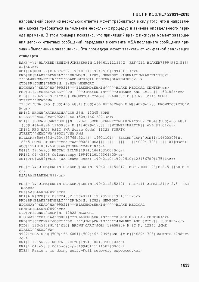 Страница 1839 ГОСТ Р ИСО/HL7 27931-2015