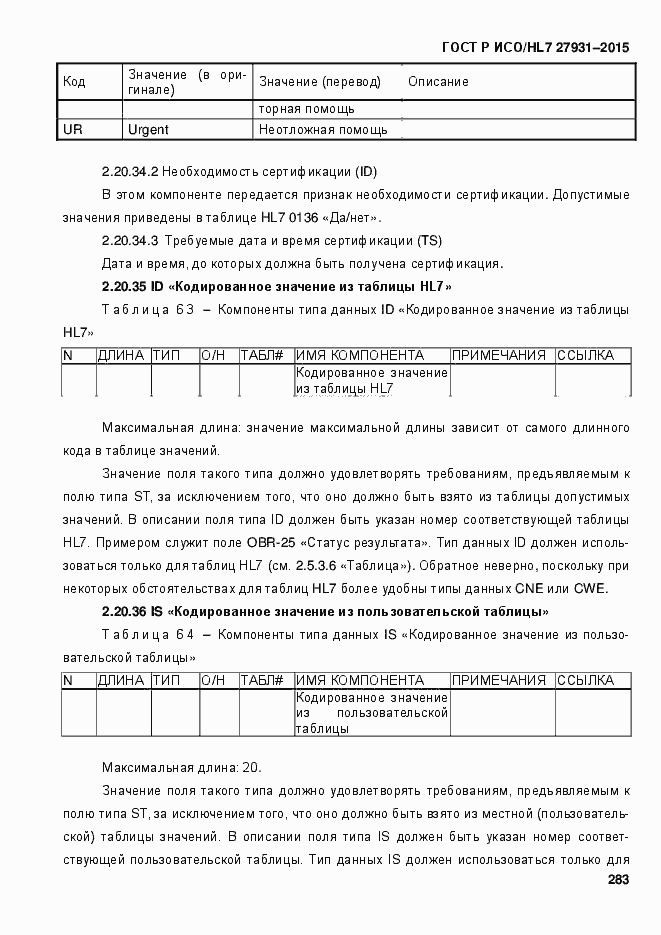 Страница 289 ГОСТ Р ИСО/HL7 27931-2015