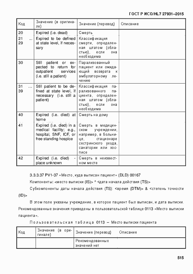 Страница 521 ГОСТ Р ИСО/HL7 27931-2015