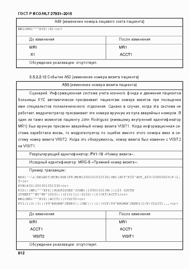 Страница 618 ГОСТ Р ИСО/HL7 27931-2015