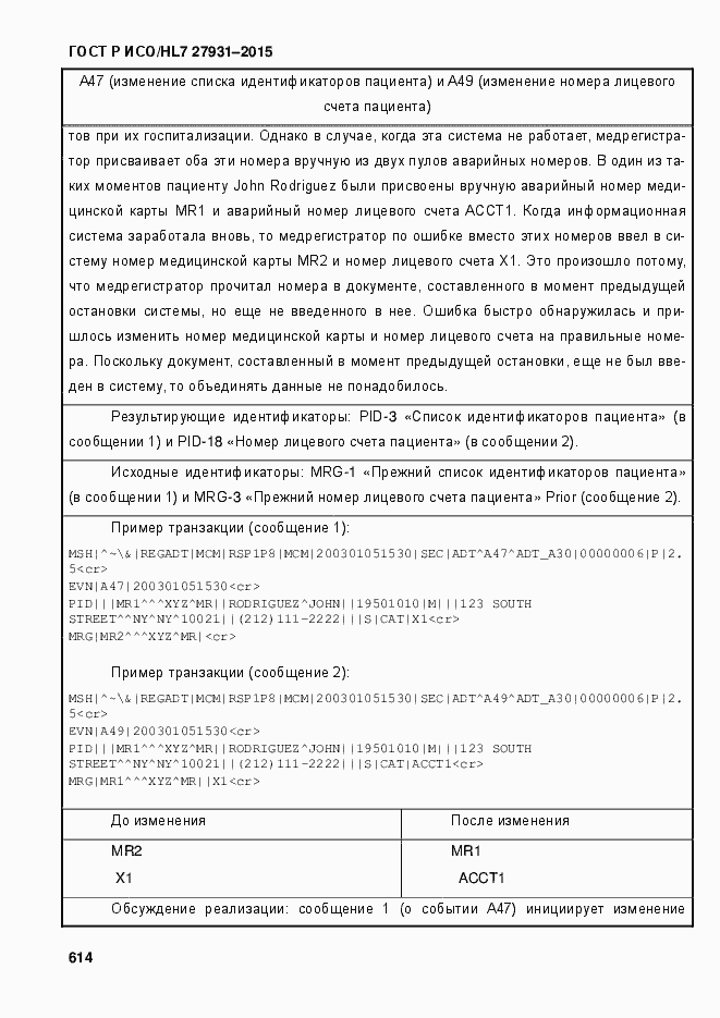 Страница 620 ГОСТ Р ИСО/HL7 27931-2015